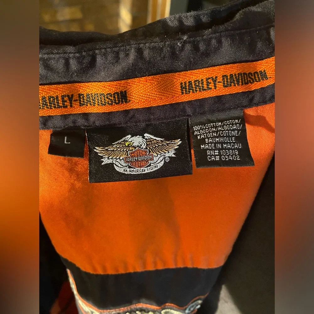 Vintage Harley Davidson Button Up Shirt Large - Picture 3 of 3
